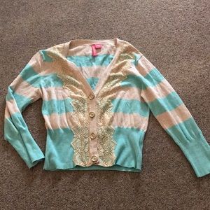 Charlotte Tarantola Aqua striped sweater XL